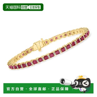 Ruby 网球手链带 英寸 Ross 美国 Simons 金钻石 自营 18kt