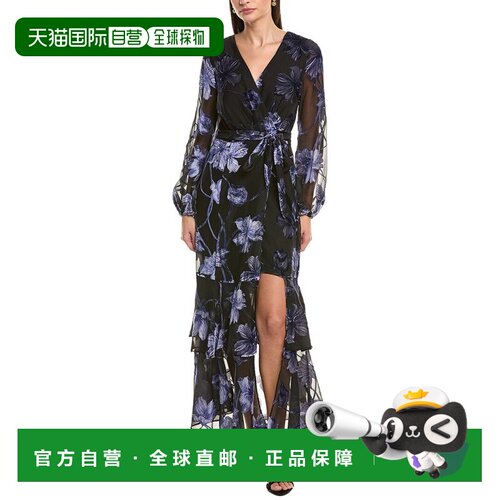 自营Hutch Genevieve Maxi裹身裙-黑色 美国奥莱直发连衣裙