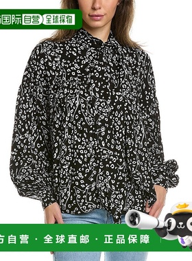 自营 Ted Baker 蝴蝶结领衬衫黑色 美国奥莱直发长袖泡泡袖