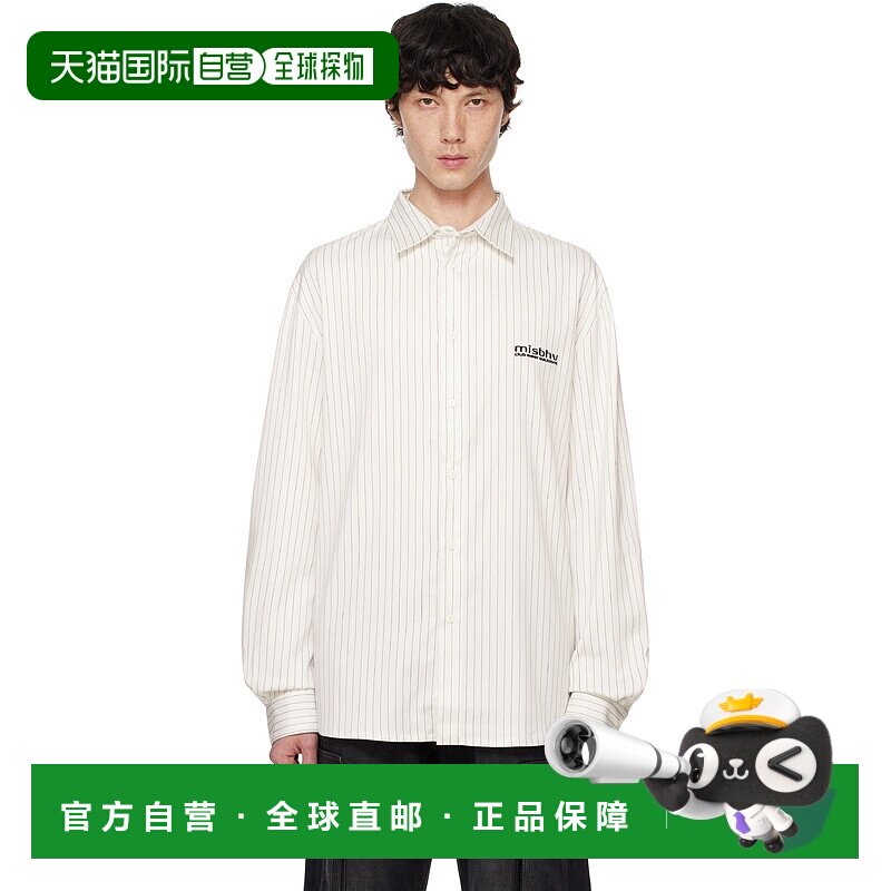 1h可退 香港直邮潮奢 MISBHV 男士 灰白色 Office Pinstripe 衬衫
