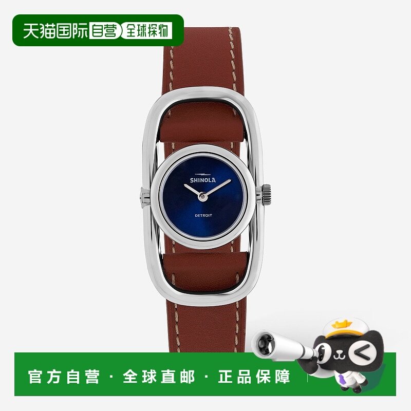 自营 SHINOLA 底特律女士自行车锁 S0120242280 蓝色表盘手表 -