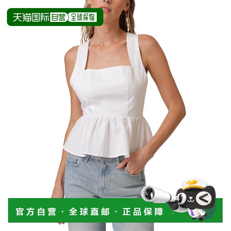 自营line & dot线条和圆点Essie百花上衣-白色 美国奥莱直发女装