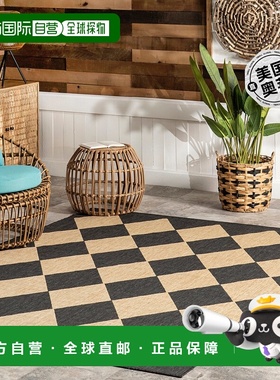 自营nuLOOM Sabina Diamond Trellis 室内/室外地毯 - 深灰色 【