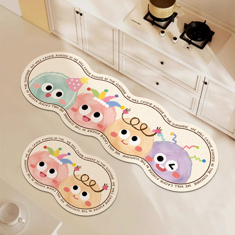 厨房硅藻泥卡通垫子家用耐脏吸水