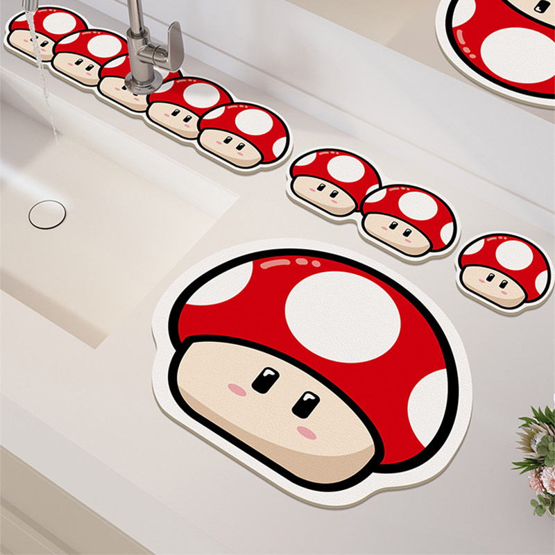 卡通厨房水龙头吸水垫卫生间洗手台硅藻泥沥水垫窄边台面垫牙杯垫,居家布艺,餐垫,淘宝优惠券,粉丝福利购,淘宝优惠卷
