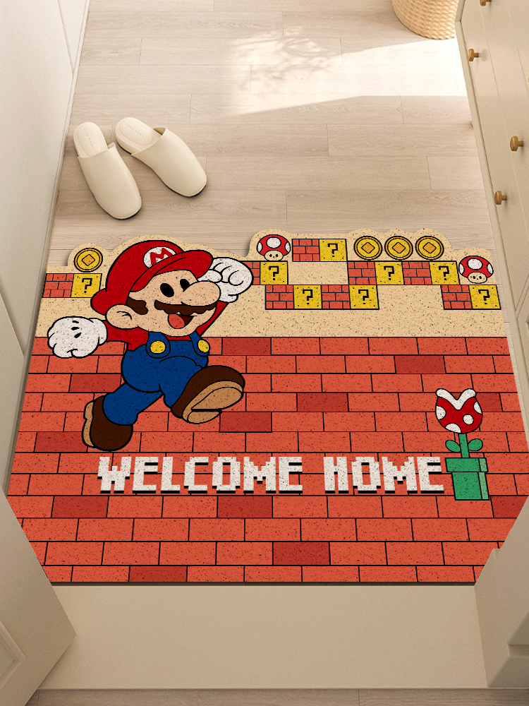 卡通入户门地垫丝圈防滑脚垫家用门垫玄关刮泥蹭土进门可裁剪垫子