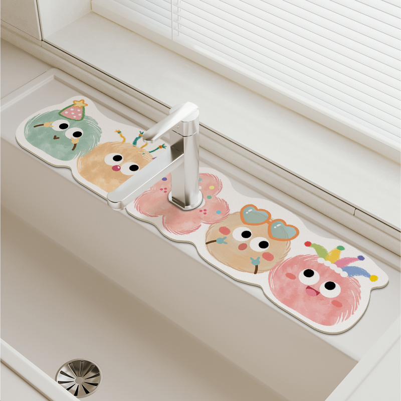 卡通水龙头吸水垫硅藻泥