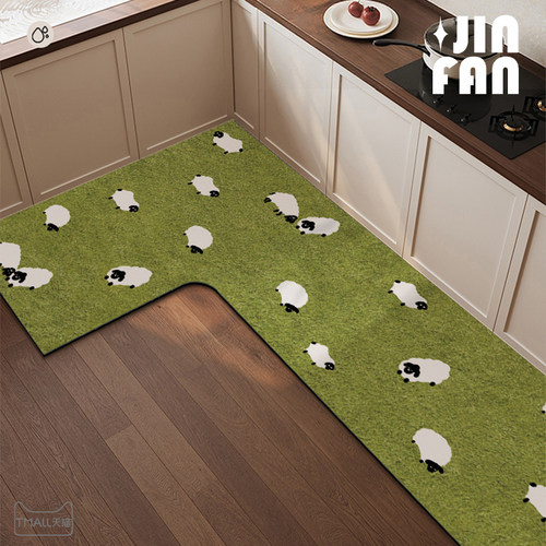 厨房地垫吸水吸油新款硅藻泥L形