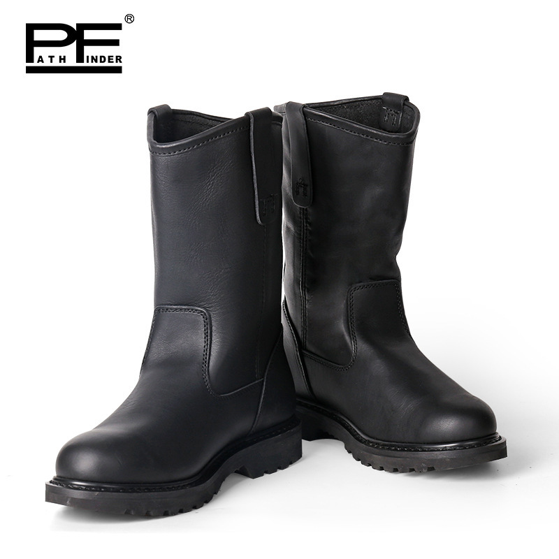PF马丁靴男真皮雪地靴男羊毛一体保暖真绒中筒潮男工装靴皮靴8908