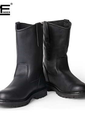 PF马丁靴男真皮雪地靴男羊毛一体保暖真绒中筒潮男工装靴皮靴8908