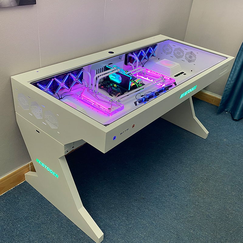 Btooer computer case integrated table high-end desktop transparent large case cool water-cooled electric competition table