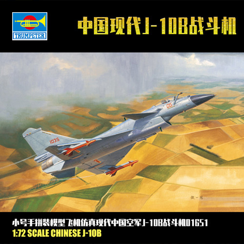小号手1:72现代中国空歼J10B战斗机 军事拼装模型飞机仿真01651