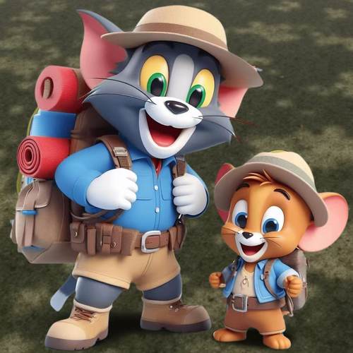 猫和老鼠探险卡通贴纸防水遮挡