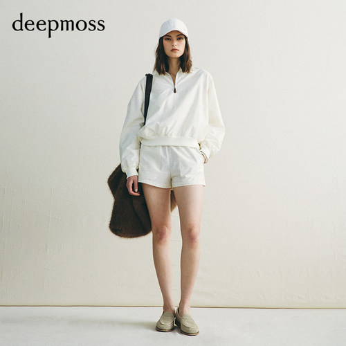 【deepmoss】2026秋冬新款云雾肌理感飞领短袖短裤