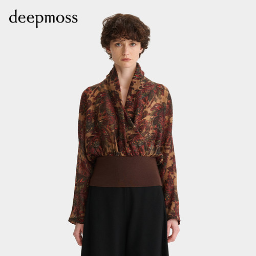 【deepmoss】女士设计感雾蔓之夜收腰上衣