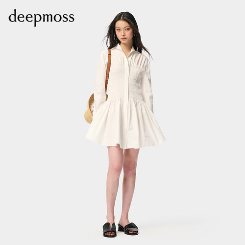 deepmoss打揽收腰显瘦连衣裙
