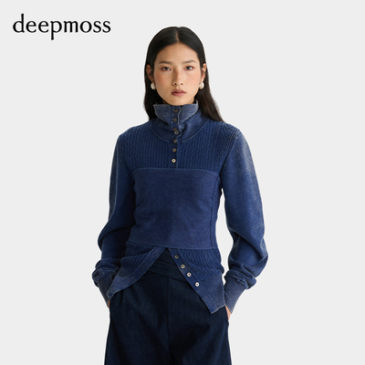 【deepmoss】2025秋冬女士可拆卸弹力抹胸针织衫（两件套）