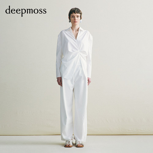 deepmoss白昼腰间抽褶衬衫