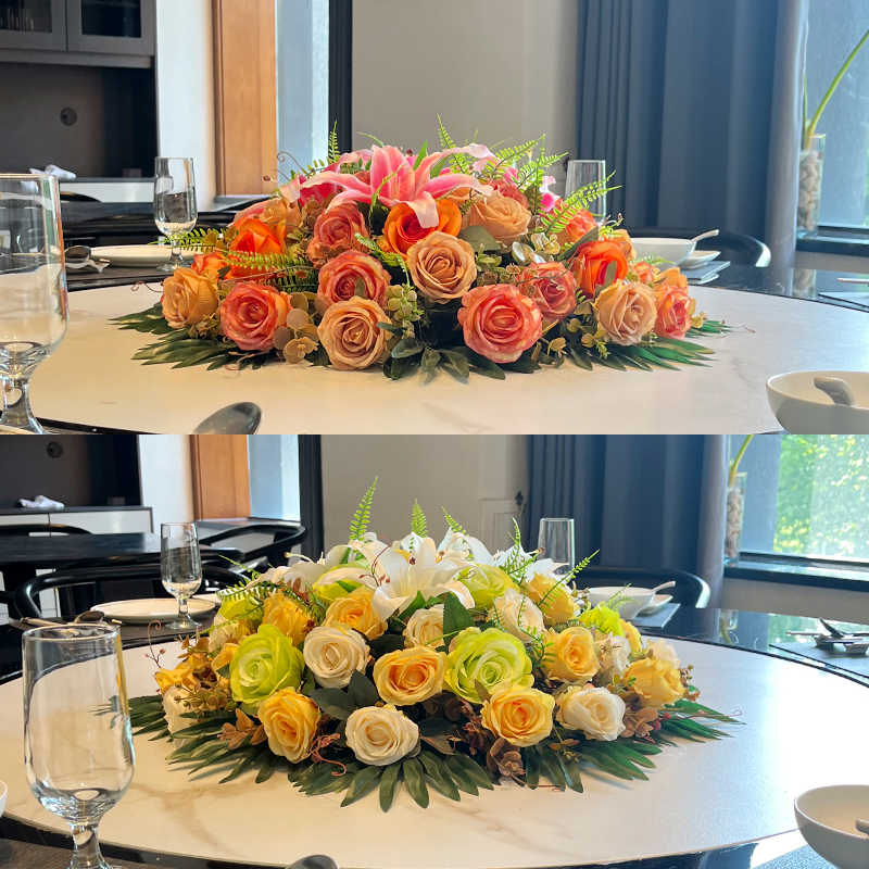 酒店餐桌转装饰餐桌花仿真花