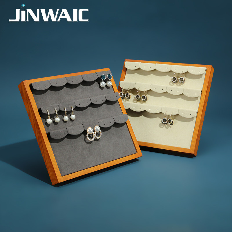 实木耳钉收纳架挂放耳饰耳坠耳环饰品架子首饰陈列板珠宝展示道具