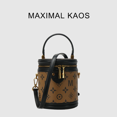 MAXIMAL KAOS新款网红圆柱形手提发财桶圆筒包斜挎包2025新款女包