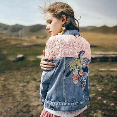 裂帛2025新品牛仔外套刺绣手工钉珠短夹克百搭潮流绣花51VF0002