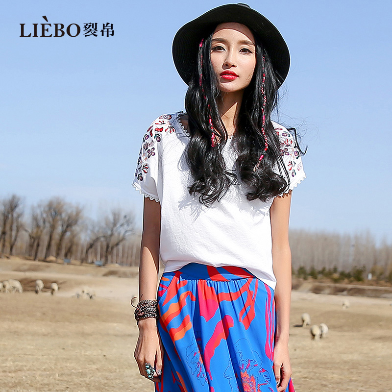 LIEBO/裂帛短袖少女风刺绣