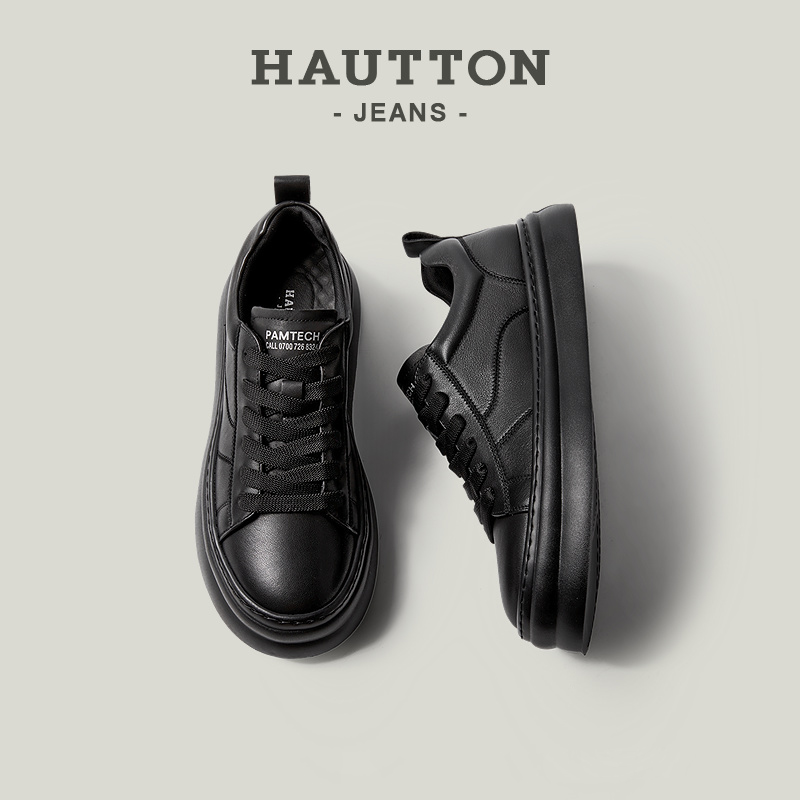 HauttonJeans黑色休闲板鞋百搭