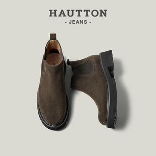 靴子切尔西男靴高帮工装 男鞋 靴 新款 HauttonJeans马丁靴男2025冬季