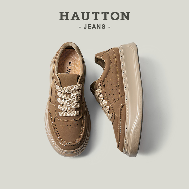 HauttonJeans厚底板鞋舒适休闲鞋