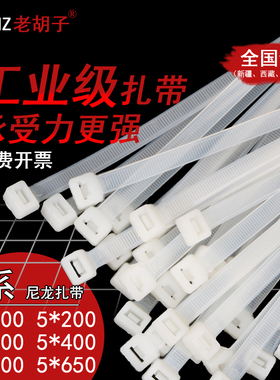 老胡子尼龙扎带5*200mm榴莲扎带 塑料捆扎带黑色大尺寸线扣束线带