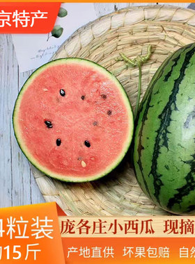 北京大兴庞各庄西瓜L600袖珍小吊瓜皮薄甜新鲜水果顺丰礼盒2-3粒