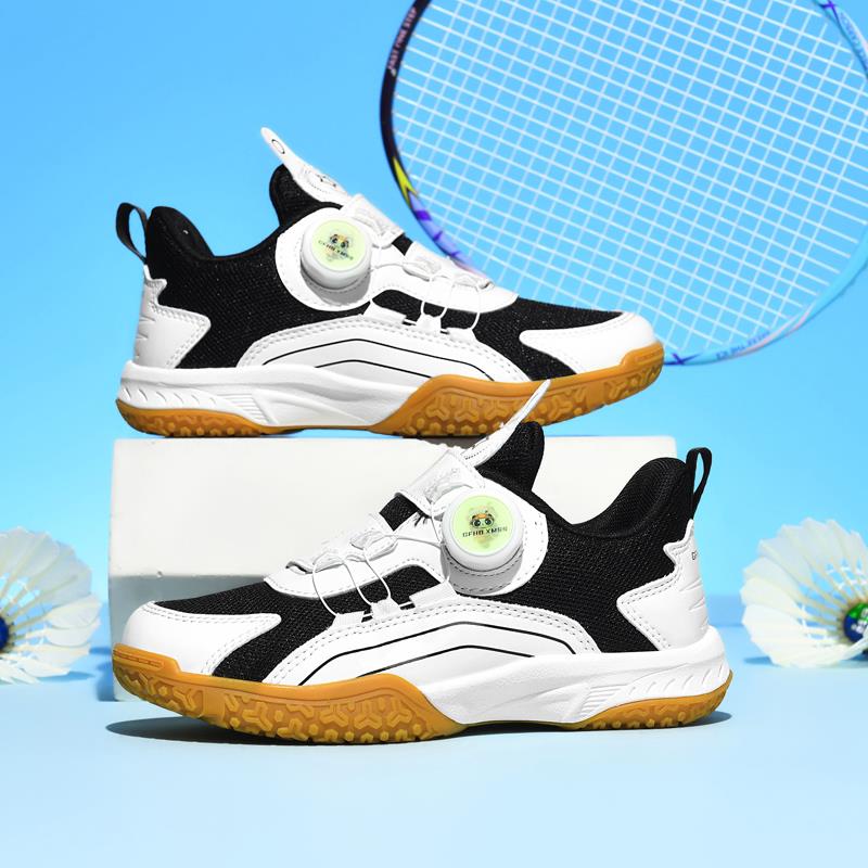 功夫伙伴儿童网面乒乓球鞋女孩羽毛球减震运动鞋跳绳击剑网球鞋