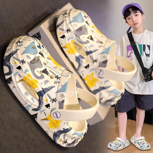 男童洞洞鞋防滑防臭外穿拖鞋夏款泼水节儿童室内沙滩鞋大童男孩