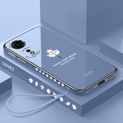 oppoA1pro硅胶简约枫叶直边防摔