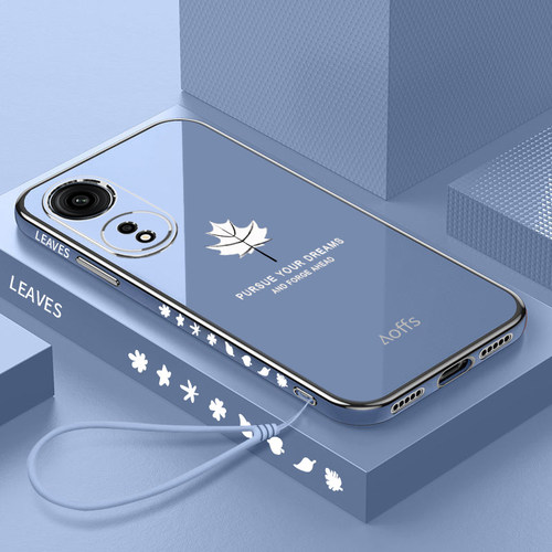 oppoA1pro硅胶简约枫叶直边防摔