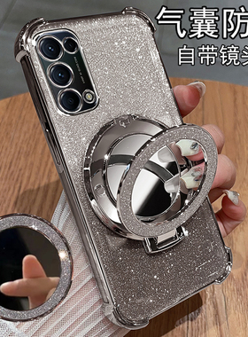 适用opporeno5k手机壳reno5k保护oppo硅胶套k5g气囊全包opporeon防摔pegm10透明软壳5K带支架reon女5g新款55g