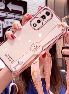 适用华为荣耀70pro手机壳honor70por十腕带保护5G硅胶套SDY一AN00全包防摔HPB软壳ANOO外壳加女网红个性斜跨