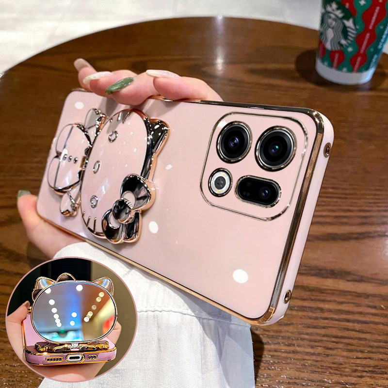 适用oppofindX9手机壳带补妆镜子