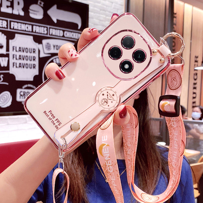 适用oppoA6plus手机壳斜挎腕带