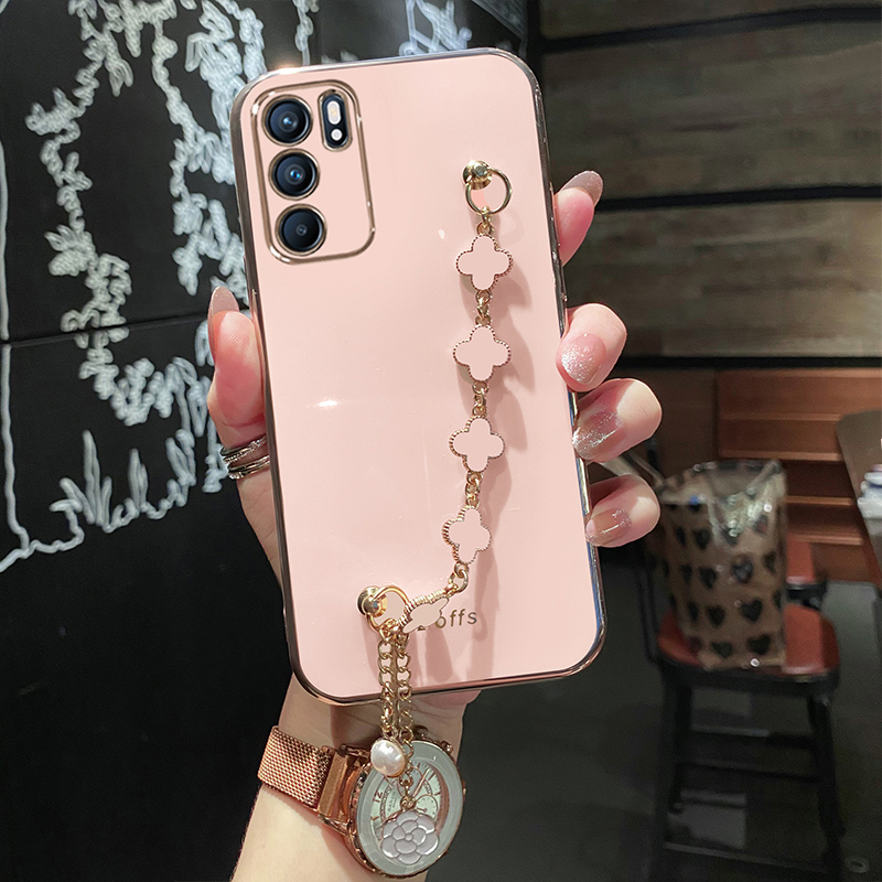 opporeno6硅胶可爱带手链条防摔