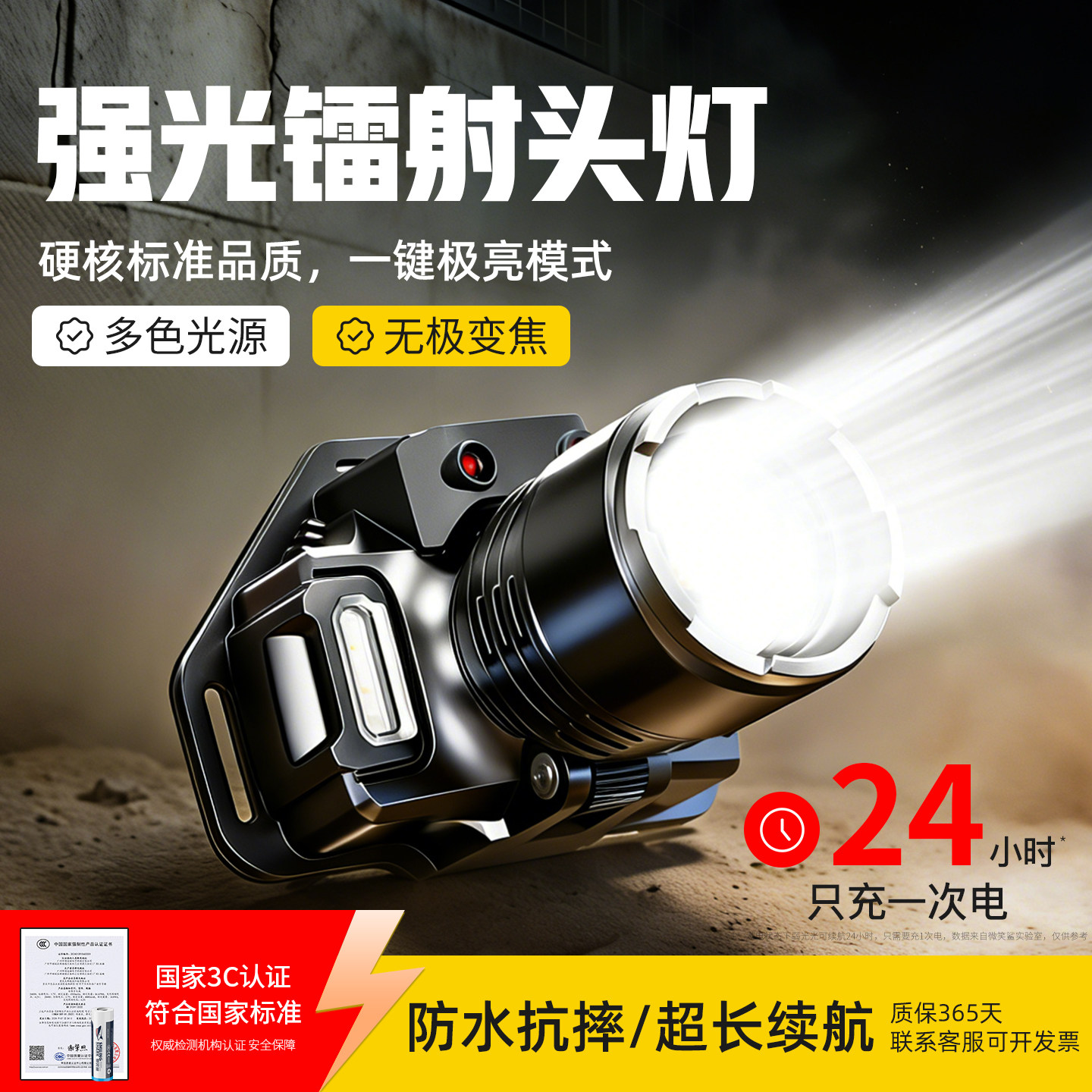 头灯2026新款强光超亮头戴式照明灯变焦大容量超长续航户外充电款