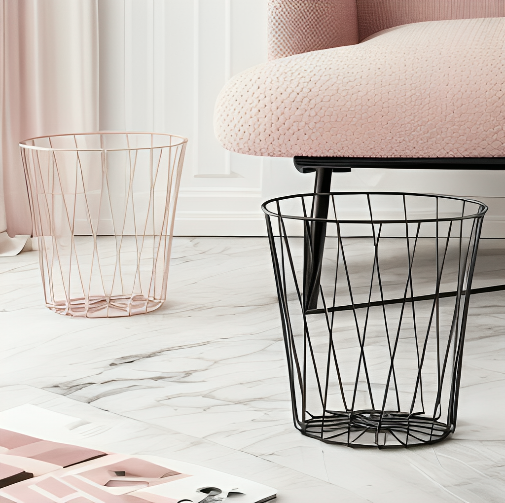 铁艺垃圾桶家用镂空大金属办公室