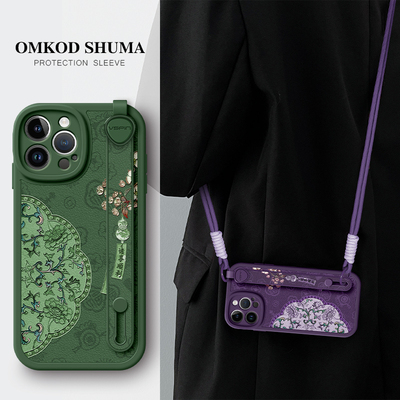 美赞仕福禄葫芦适用苹果16手机壳iPhone 15新款14腕带13支架12斜挎11可背pro挂绳promax女x防摔xs保护套8复古