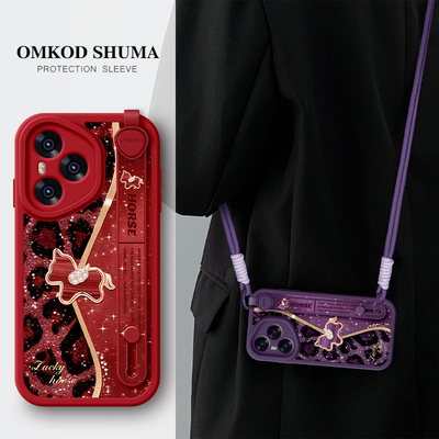 美赞仕豹纹小马适用荣耀400手机壳新款300腕带200支架pro斜挎90可背80挂绳70女防摔100保护套Ultra华为高级感