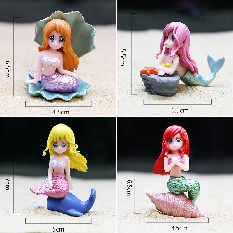 小鱼缸美人鱼造景全套餐装饰品沉底小摆件观赏珊瑚网红布景假石头