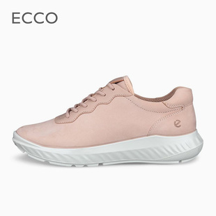 ECCO爱步女鞋轻便舒适牛皮运动休闲鞋套脚系带老爹鞋205703代购