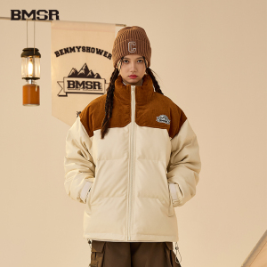 BENMYSHOWER(BMSR)国潮棉衣男潮宽松贴布刺绣灯芯绒字母棉服情侣