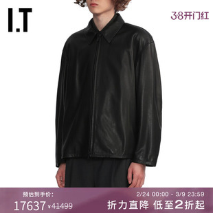 IT FEAR OF GOD男装拉链皮衣皮夹克新款复古有型翻领皮外套507LTH