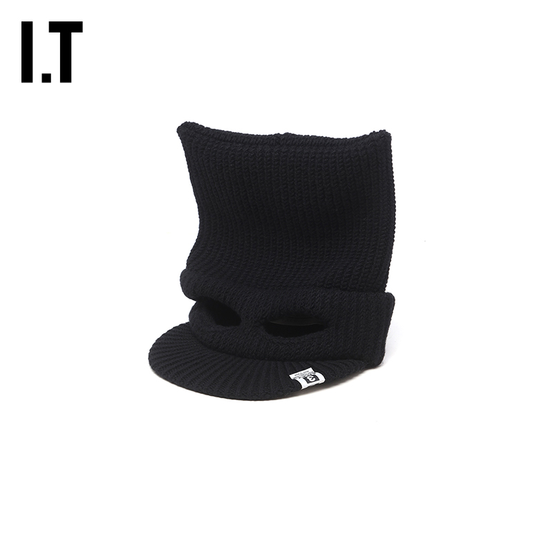 IT Mihara Yasuhiro女款平檐针织帽新款个性趣味冷帽毛线帽4002BL